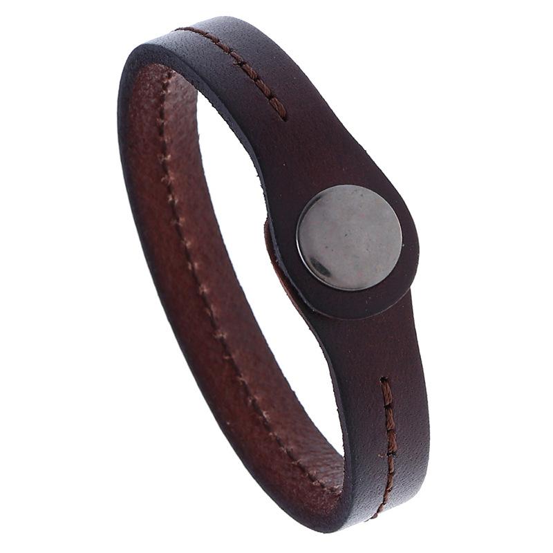 

Vintage Men Leather Bracelets Minimalist Male Hand Jewelry Accessories Pulsera Hombre Bileklik Birthday Gift For Husband Joias коричневый