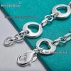 West Lake Beauty Silver Heart Charm Bracelet for Women
