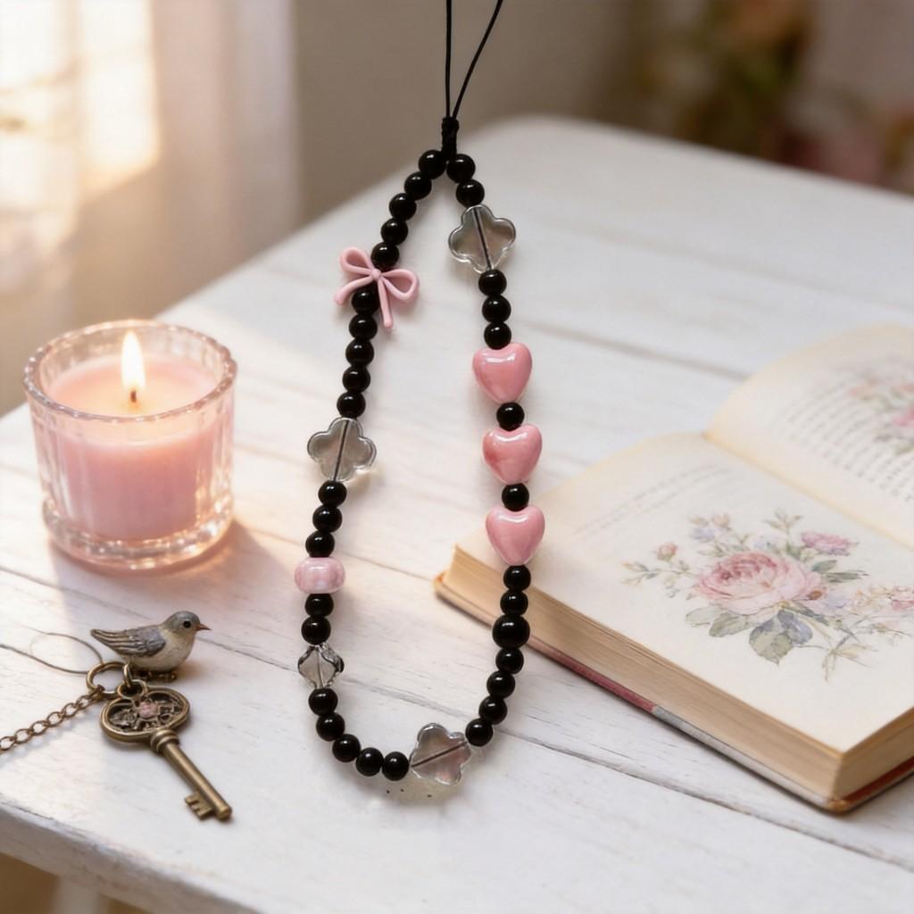 Girls Heartbeat Pvc Cute Phone Lanyard With Handcrafted Design For Couples