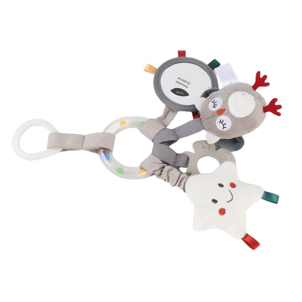 Jucărie Zornăitoare Agățată pentru Pătuț Bebeluș, Pluș Moale, Animal Drăguț, cu Clips, Jucărie pentru Cărucior pentru Bebelan, Călătorie cu Mașina