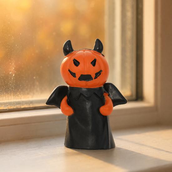 Pumpkin Ornament, 3D Pumpkin Shape Figure, Mini Resin Halloween Decoration for Desktop Micro-Landscapes Parties Window