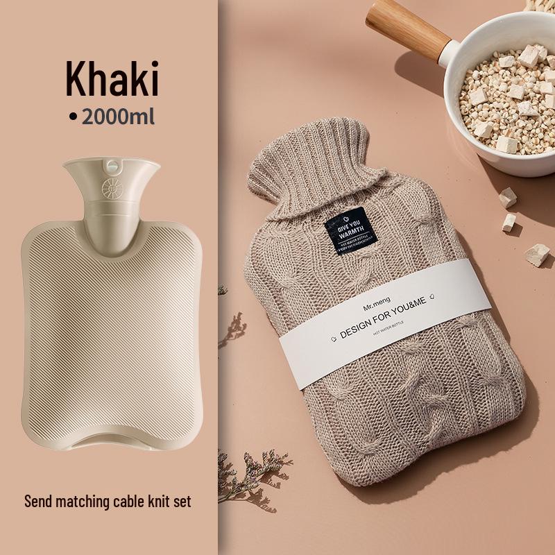 Plush PVC Hot Water Bottle for Students - Large, Portable, Cute Design for Warming Feet and Belly