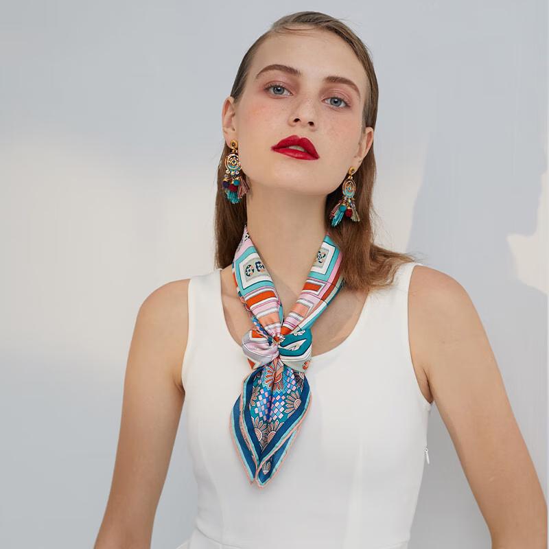 Aurora Floral Mulberry Silk Scarf 66x66cm