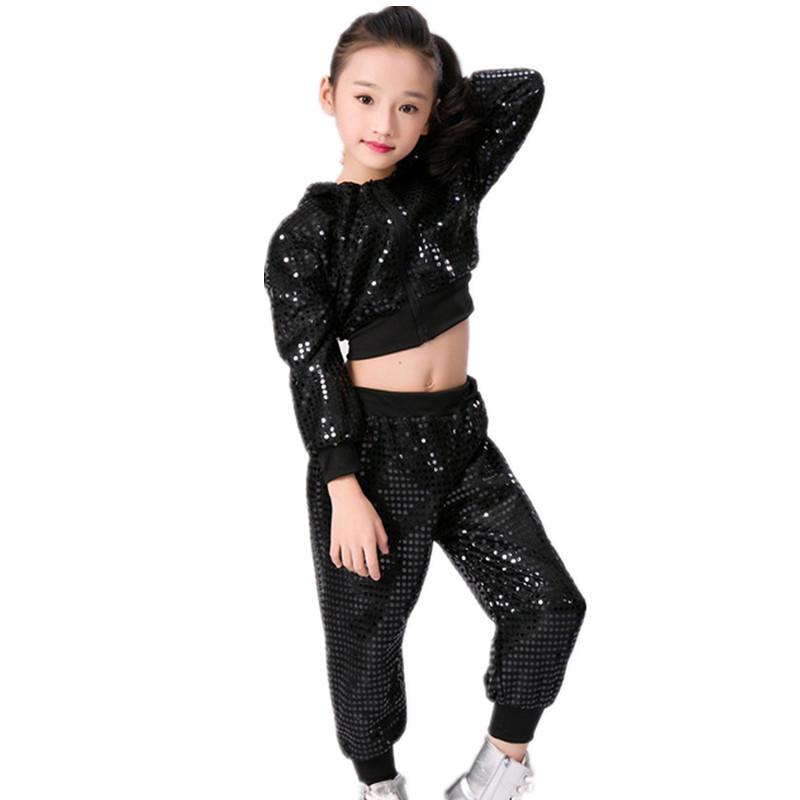 Unisex Children's Sequin Dance Costume - Cheer, Jazz, and Hip-Hop Outfit