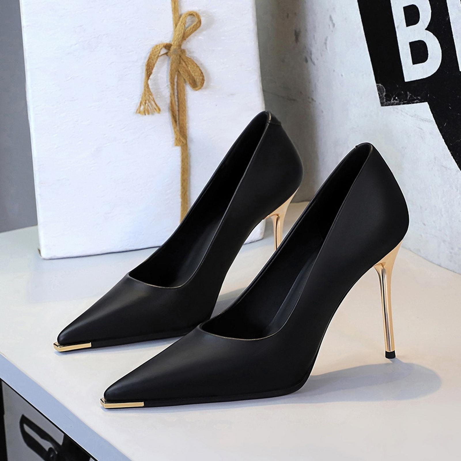 

Women s Pointed Toe Ultra-High Heels Grain Party Pumps 36 чорний