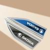 AAAAD1 2Pcs Car Stickers Badge Metal 3D Decorative Blade Style for Skoda VRS Octavia Kamiq Kodiaq Karoq RS Fabia Auto Accessories