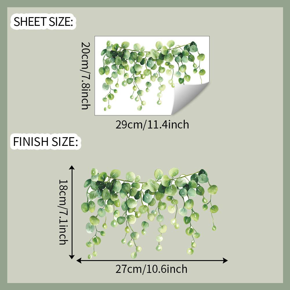 Engros av Grønn Plante Blad Baderom Toalett og Toalett Klistremerker for Hjemme Forskjønnelse og Dekorasjon
