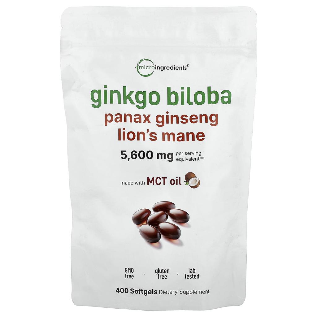 Micro Ingredients: Ginkgo Biloba, Ginseng, Hericium Antler, 400 Softgels