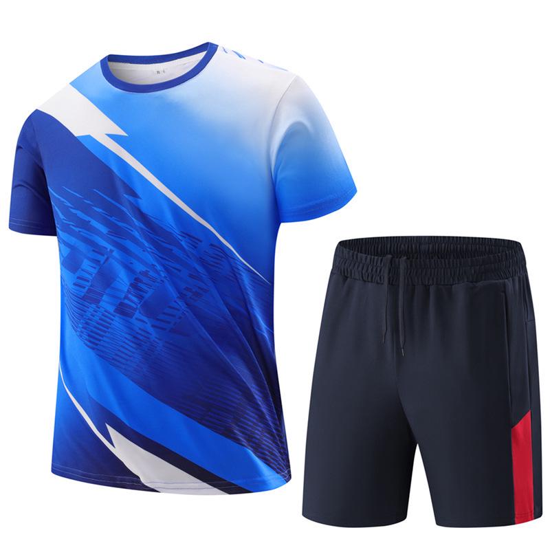 Unisex Badminton & Table Tennis Summer Sports Set - Short Sleeve Jersey & Competition Training Uniform