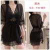 Pure Desire Silky Satin Underwear Sweet Lace Sexy Plus Chest Pad Neck Nightdress Robe Women's Suit