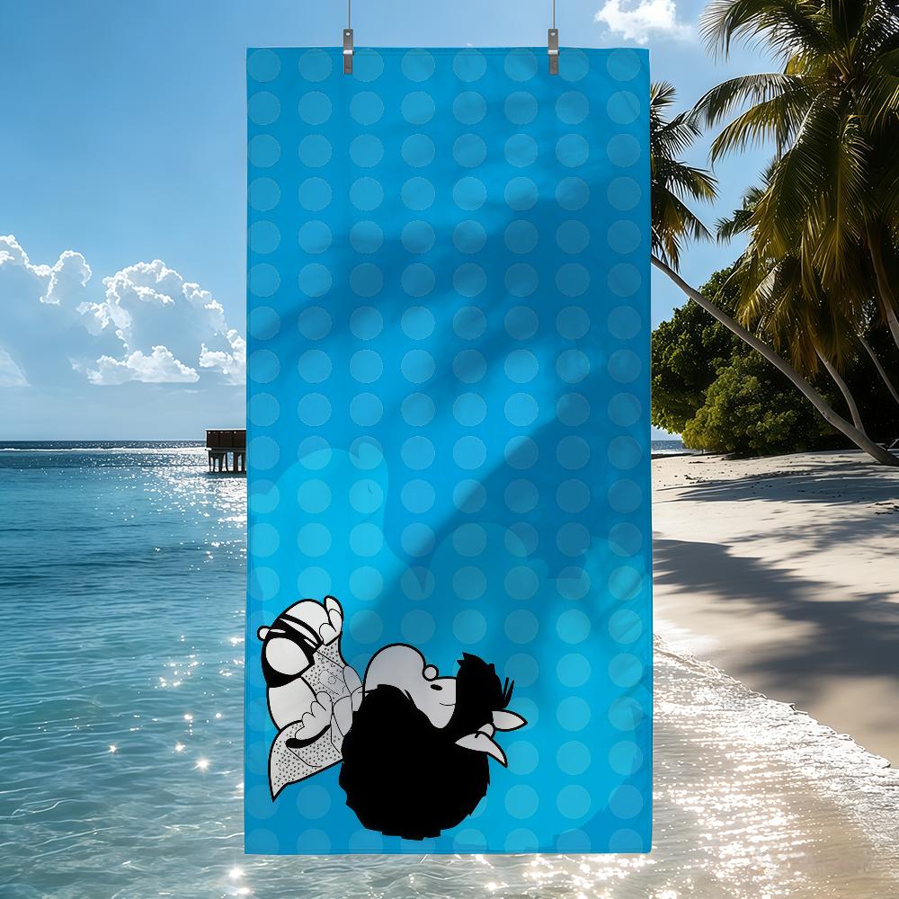 

Cute Cartoon M-Mafalda Towel Quick Drying Beach Towels Are Suitable For Swimming Pools Camping Yoga And The Gym W30*H60(CM)