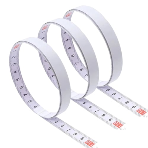Set of 3 Self-Adhesive Tape Measures, 1m/3m/5m/10m Height Measuring Tape Scale Stickers, DIY Ruler with Adjustable Ruler, Positive and Reverse Graduat