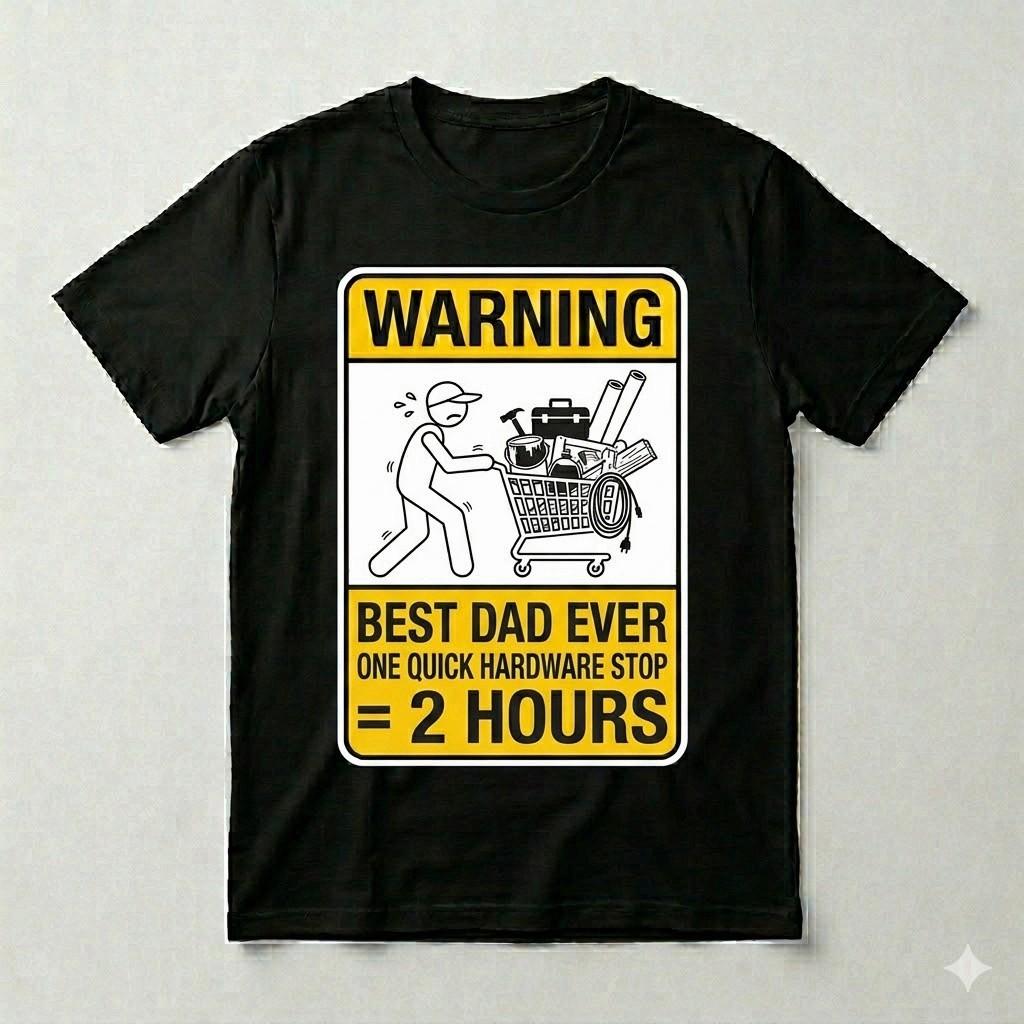 Best Dad Ever Hardware Store Dad Funny DIY Black T-Shirt S