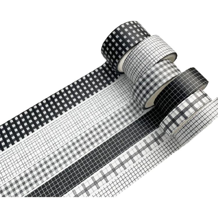 6Rolls Aesthetic Decorative Tape 5Meter Per Roll Adhesive Masking Tape for Journal Notebook Scrapbooking Photo Album