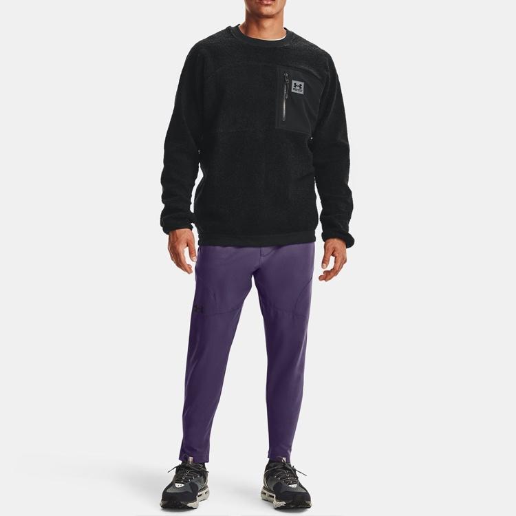 Under Armour Mission Sweatshirts Men's Black Crew Neck Thickened Regular Unisex 1366093-001