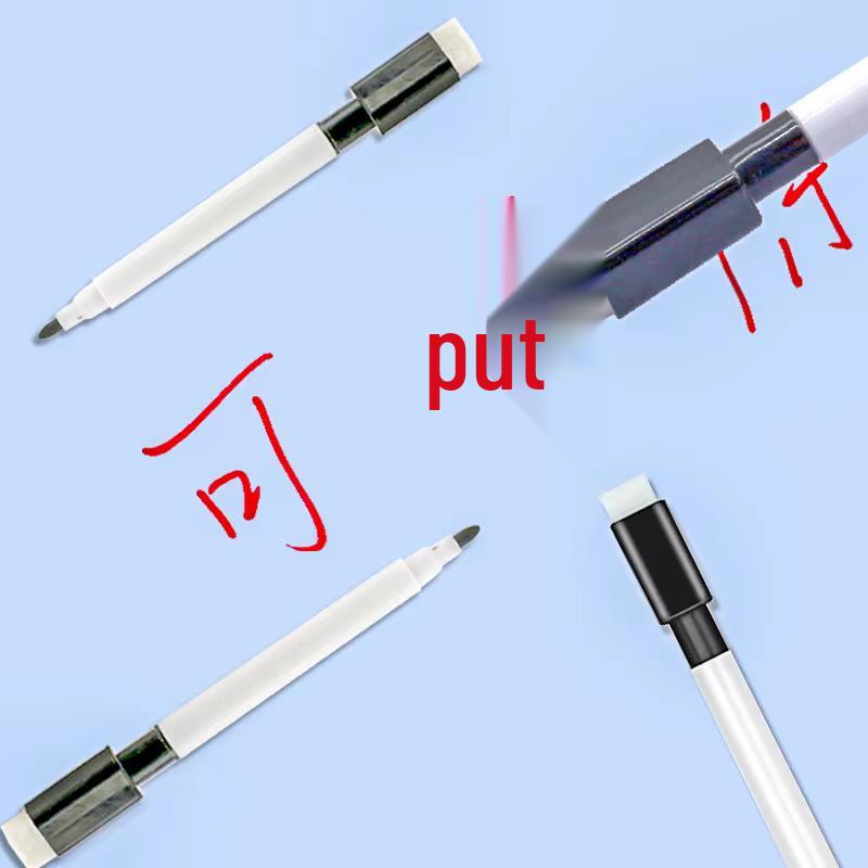 Eco-friendly Black Erasable Whiteboard Marker with Magnetic Strip and Brush, Customizable LOGO (Non-Magnetic)