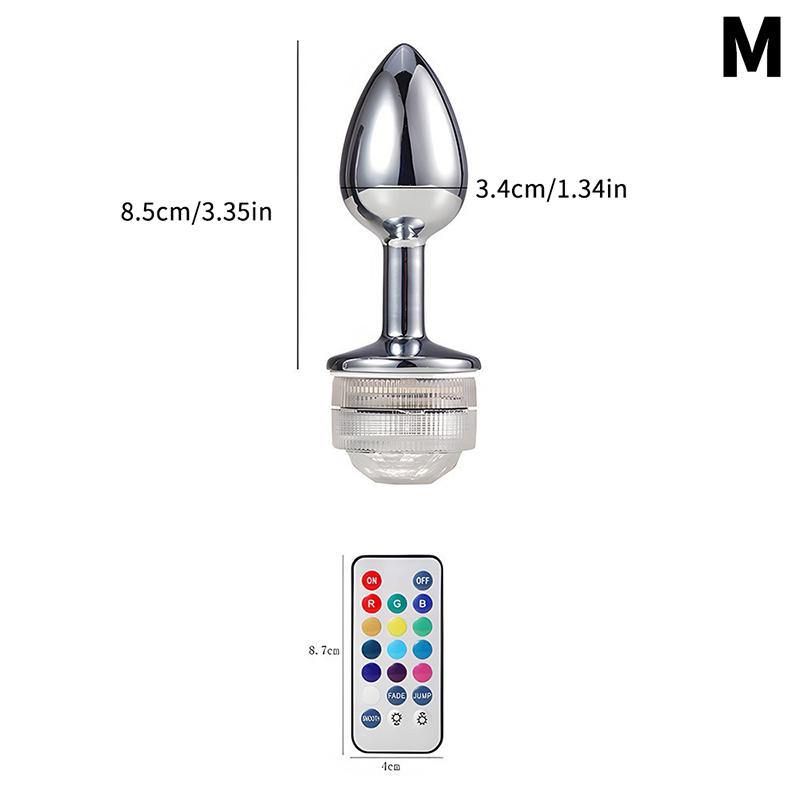 Colorful Anal Plug Led Glowing Butt Plug Vagina Massage Luminous Anal Tail Stainless Steel Butt Dilator Anus Sex Toys For Women