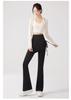 2026 Women's Plus Size High-Waisted Micro-Flare Yoga Pants – Fake Two-Piece Sports Fitness Base Layer for Chubby Girls.
