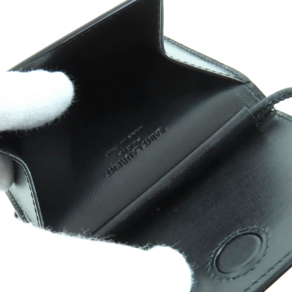 Pristine SAINT LAURENT PARIS Shoulder Bag Black Leather Women 802728 Used