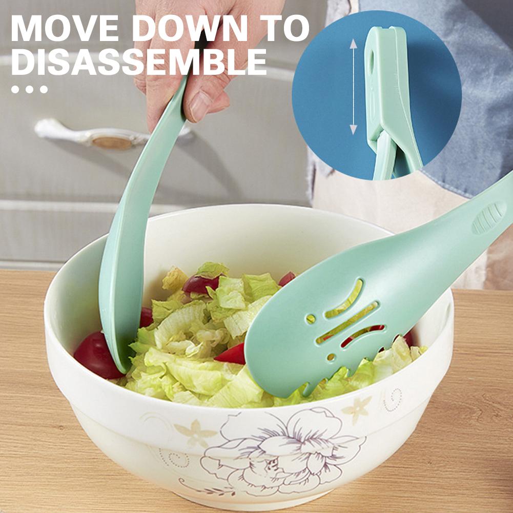 3-in-1 Food Tongs,Household Heat Resistant Food Clamp for Cooking,Multi-Functional Leaky Spoon for Fondue Kitchen Supplies