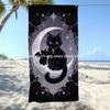 Gothic Moon Black Cat Beach Towel Patterned Sunscreen And Windproof Suitable For Swimming Pool Camping Travel