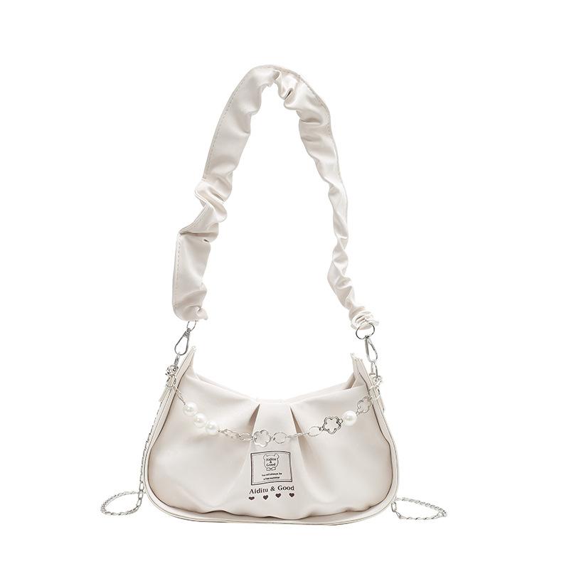 

This year s popular bag women s 2025 new French niche pleated cloud bag, high-end versatile chain messenger bag белый