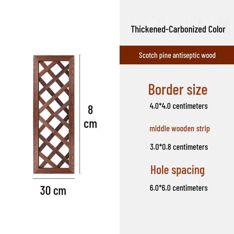 Carbonized Wood Fence and Railing Picket with Climbing Plant Stand for Outdoor Decoration