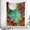 Forêt Scène Psychédélique Lune Tapisserie Décorative Décor Mural Maison Salon Bureau Tapisserie