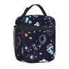 Space Planet Insulated Lunch Bag for Kids Solar System Lunch Box Universe Galaxy Cooler Bento Bag for School Travel Picnic Beach