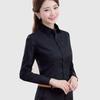 Women's Korean-Style Thickened Velvet Black and White Slimming Long-Sleeve Shirt - Professional Workwear Base Layer