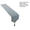 Table Runner Plaid Print Table Decorative Contrast Tassel Color with Anti-slip Decoration Heat-resistant Drooping