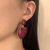 Christmas simple and fashionable classic love pendant earrings, versatile women's models