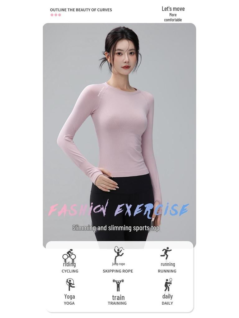 Women's Quick-Dry Slim Fit Long Sleeve Fitness Top for Autumn/Winter