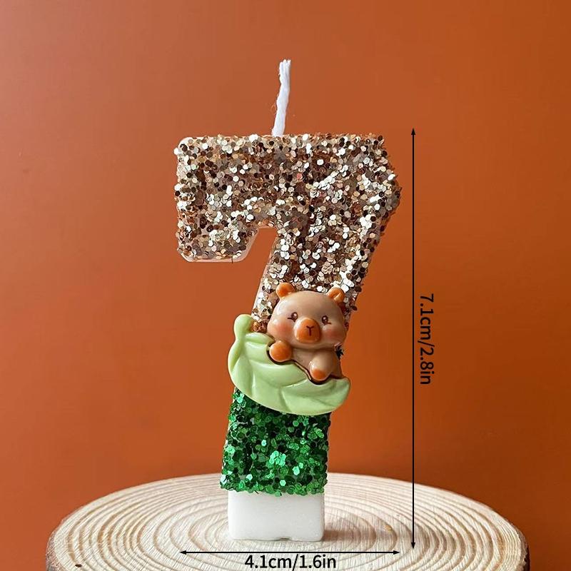 Kawaii Digital Candle Capybara Candle 0-9 Number Birthday Cake Topper Decoration Kapibala Cake Insert for Birthday Baby Shower