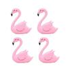 Cartoon Mini Flamingo Figurines for Room Decor, Plastic Cute Flamingo Statues, Set of 4 Small Animal Models 12x10x2cm