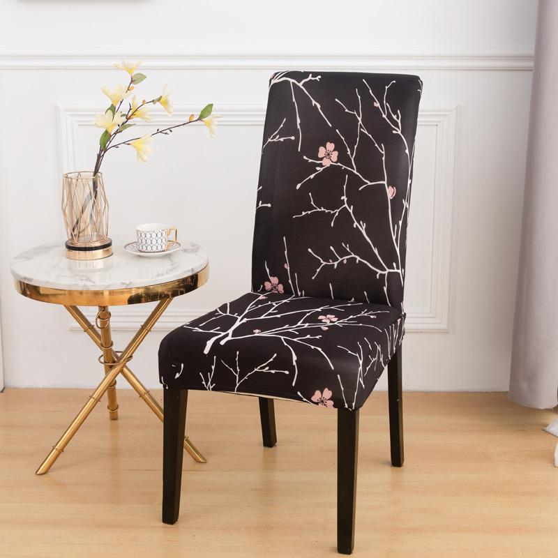 

Dining Room Chair Cover Elastic Print Kitchen Parsons Chair Covers Spandex Chair Decorative Furniture Protective Cover 1pcs chair cover