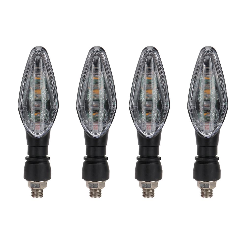 4PCS Motorcycle LED Turn Signal Light Waterproof Blinker Amber Indicator Scooter Front Rear Tail Lights Motorbike Accessories 4PCs