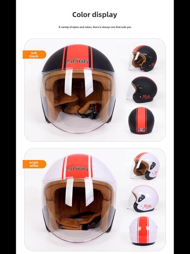 3C Certified Unisex Electric Motorcycle Half Helmet for Adults