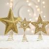 Christmas Tree Iron Star Topper with Sequins – Five-Pointed Festive Ornament