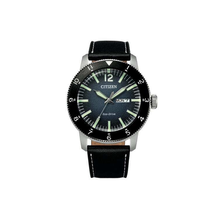 CITIZEN Ecology Drive Collection Light Powered Quartz Movement Genuine Leather Strap Watch AW0077-19L