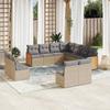 VidaXL Salon de Jardin avec Coussins 11 pcs, Canapés de Terrasse, Ensemble de Meubles de Patio, Mobilier d'Extérieur, Beige 3227767