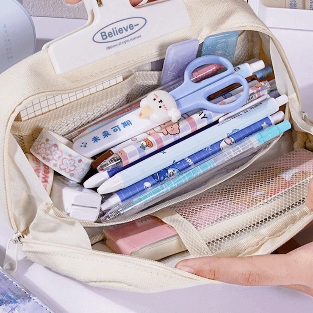 Desktop Organizer Pencil Bag Large Capacity Storage Bag Simple Stationery Bag  Student
