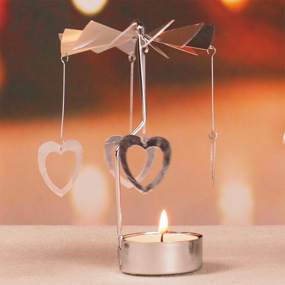 Buy Rotary Tealight Candle Stand Spinning Metal Tea Light Holder ...