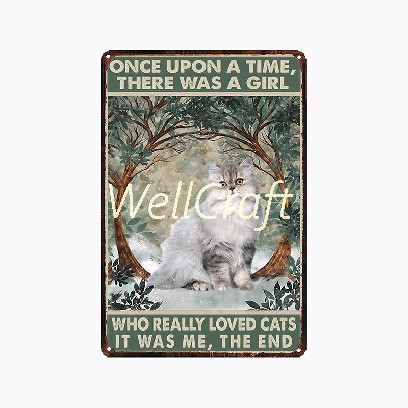 [ WellCraft ] 20*30cm You Are My Sunshine Cat Metal Poster Tin sign Vintage Wall Plaque Decor WX-62-1