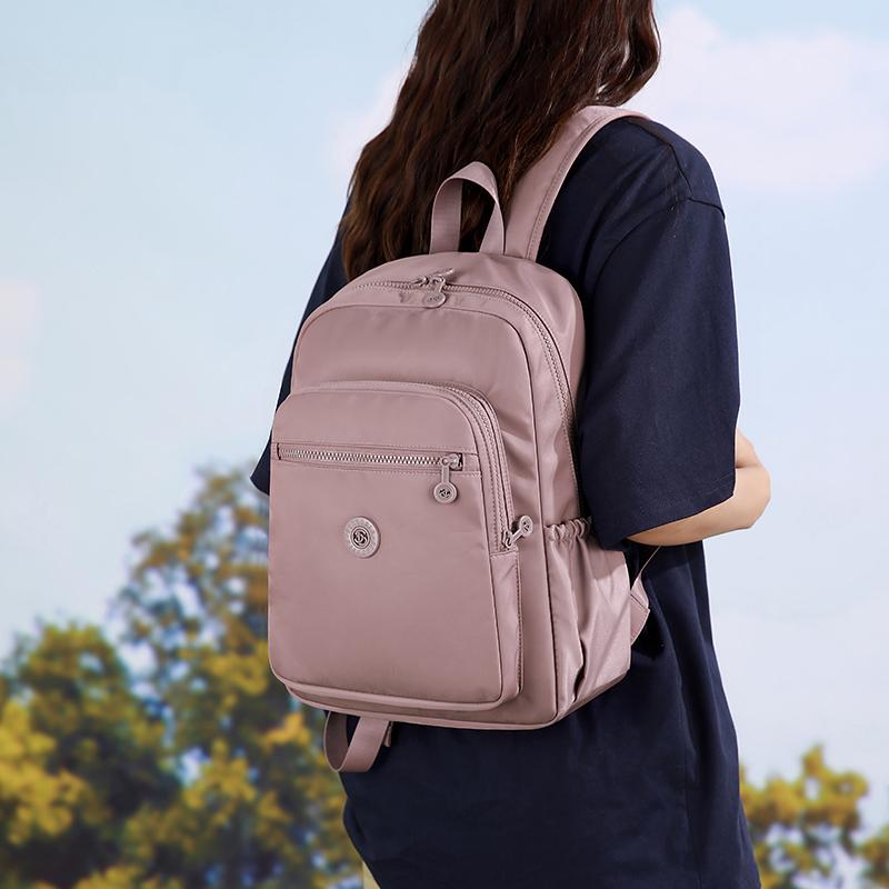 Zaino Monocolore da Donna Leggero Impermeabile in Nylon Zaino da Viaggio