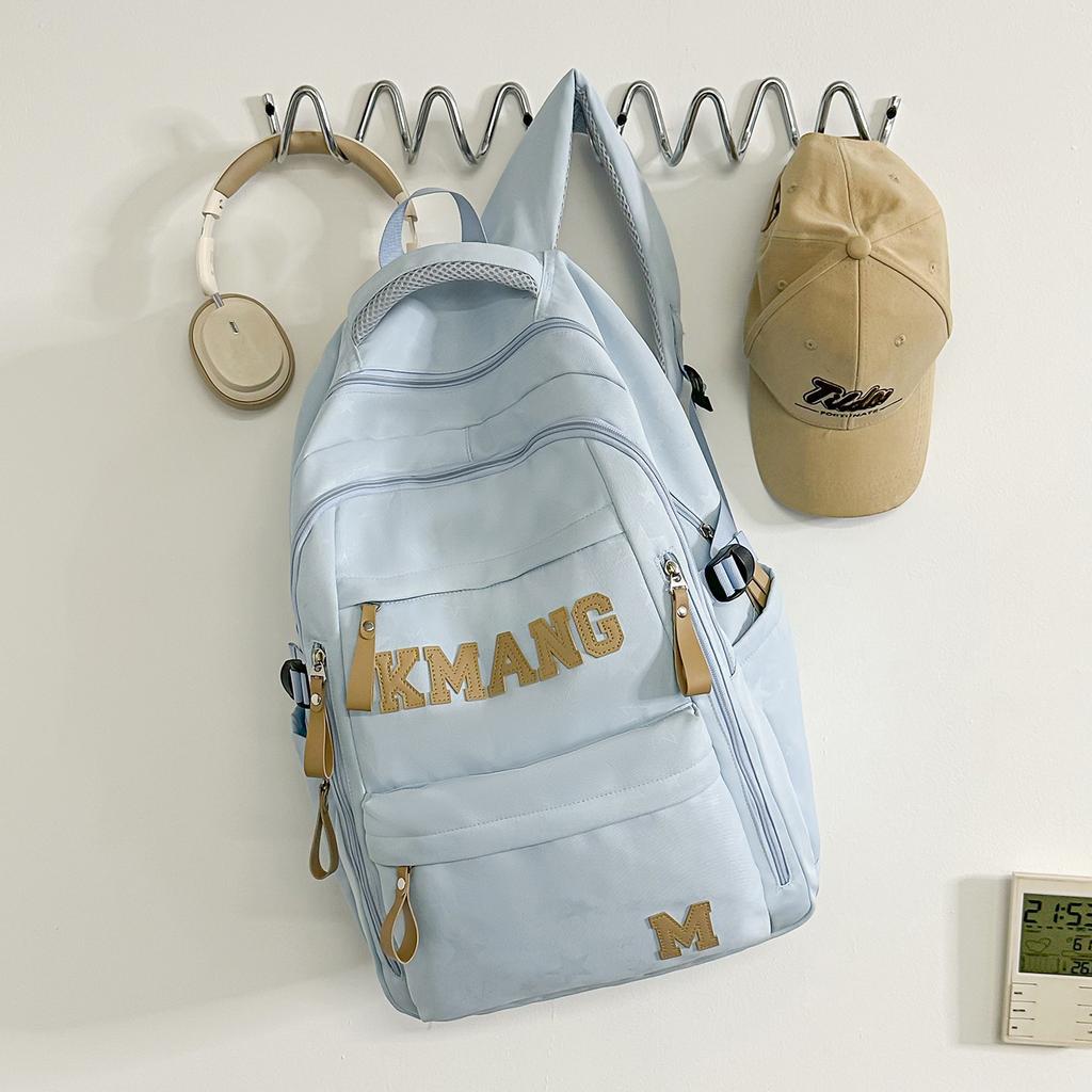 Schoolbag High Value Middle and High School Student Schoolbag Korean Version Fashionable Simple Computer Bag Outdoor Travel Cool Large Capacity