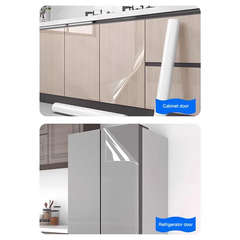 Transparenter Küchen-Ölbeständiger Wandaufkleber Hitzebeständige Selbstklebende WandSchutzfolie für Herd Schrank 45/60cm*2M