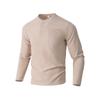 Long Sleeve Henley Shirt Autumn Collar Button Men's Casual Top Polo Shirt