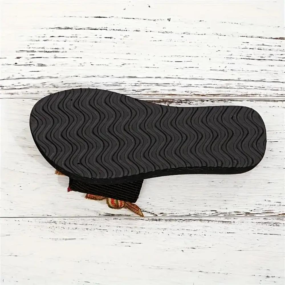 Ciabatte Eleganti da Donna con Plateau Floreale e Rose, Sandali da Spiaggia Slip-On Estivi a Punta Tonda con Cinturino alla Caviglia, Scarpe Zeppa Comode con Suola Antiscivolo in EVA