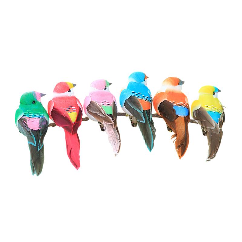 1Pcs Cute Artificial Fake Foam Bird, Simulation Feather Tit Animal Model DIY Craft Home Garden Ornament Decoration
